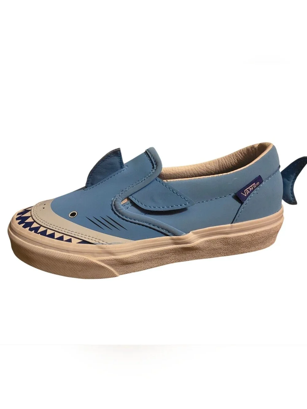 Vans V Shark Canvas Slip-On Sneakers Youth NWOT